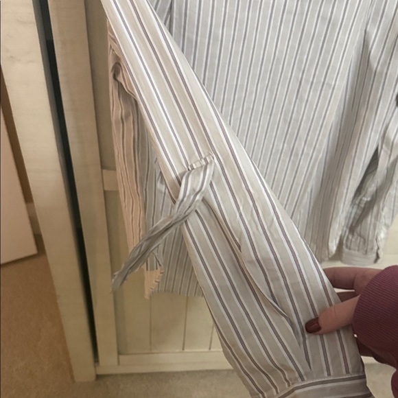 Heartloom Striped Button Down Shirt - White and Gray - Picture 3 of 4